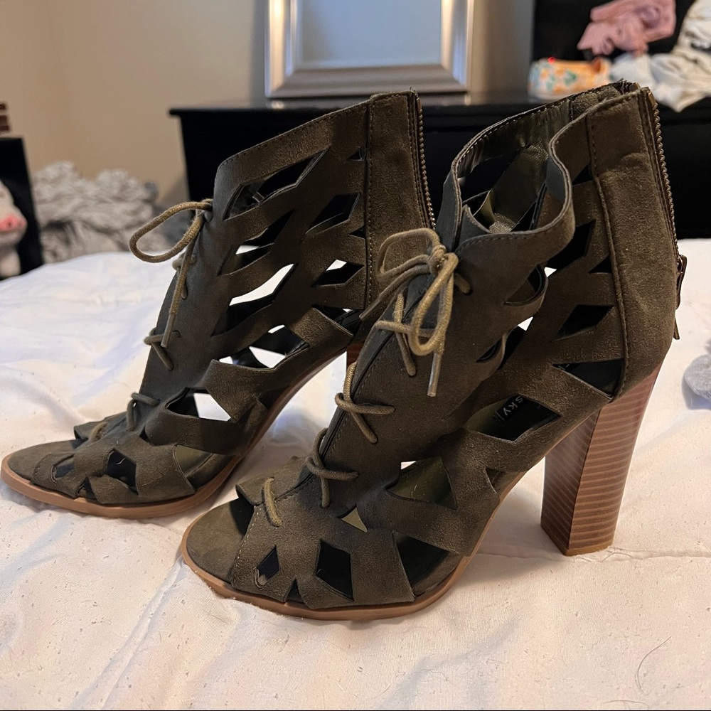 Heeled Open Toe Booties